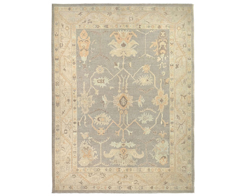 9x12 Zeigler Muted Brown Afghan Hand Knotted Wool Area Rug